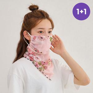 (1+1) 여성 스카프 마스크 자외선 차단 골프 등산 햇빛차단
