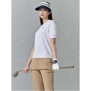여성 라운드 블루종 반팔 티셔츠  화이트 (BJ5442NA21)