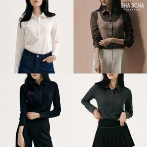 [홈쇼핑인기]오픈카라 립 티블라우스 1종