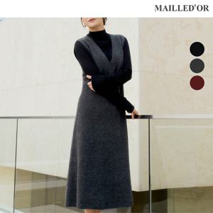 [홈쇼핑인기]메리노울100 뷔스티에 홀가먼트 원피스