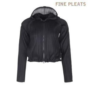 [FINE PLEATS] 피네 플리츠 후드 집업 점퍼 블랙