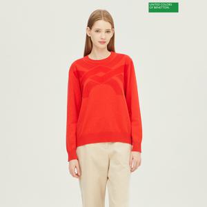 아울렛 Benetton logo jacquard sweater 2F_1135U1044_02P