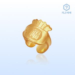 7번) 24K 순금 99.9 복 주머니 돌반지 3.75g