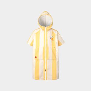 키즈 집업 스트라이프 판초 타월 옐로우 (B5SKWPO342YLW)