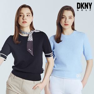 [DKNY GOLF] 쿨 스트레치 반팔 니트 여성 2종세트+스카프