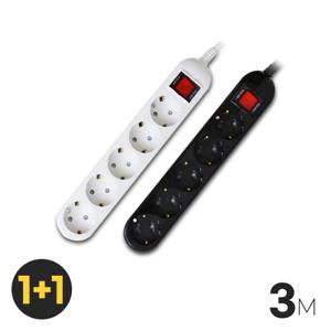 [파워존] 메인스위치 5구 멀티탭 3M 1+1