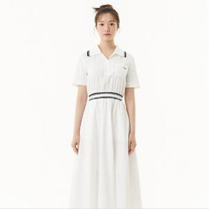 [플라스틱 아일랜드]니트 카라배색 반오픈 원피스 PR2WO664