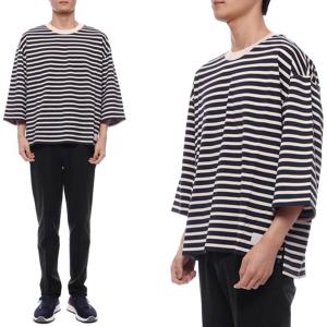 25SS 남성 스트라이프 루즈핏 반팔티셔츠 (UTS056 JE0121 4330 M 25S) 1447234