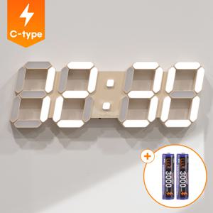 하이브리드 유무선 C타입 인테리어 LED 벽시계 38cm