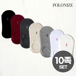 [폴로나이즈] 10켤레 SET 아멜리 자수 페이크삭스 여성덧신