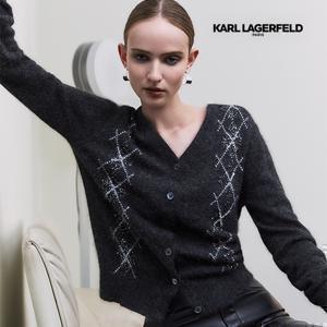 칼라거펠트 25FW 폭스블렌드 스팽글 가디건