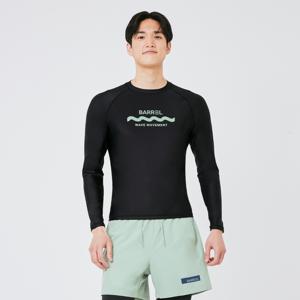 맨 리조트 스탠다드핏 웨이브 래쉬가드 블랙 B3SMWRG009BLK