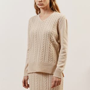 [최초가 75000원] [55~88] 울 케이블 V넥 니트 풀오버