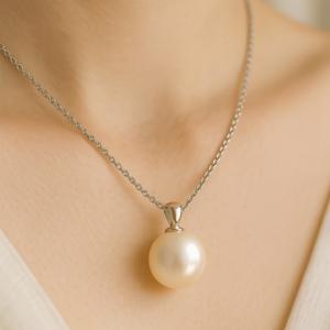 프리미엄 진주목걸이 925실버 은목걸이 핵진주 결혼식 하객룩 목걸이 고급사은품