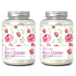 올레비엔 바스 마사지 솔트  로즈가든 500g+로즈가든 500g