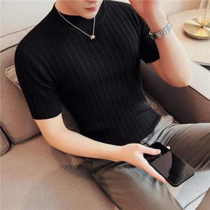 남자 댄스복 상의 라틴 댄스 셔츠 반폴라 스포츠댄스 사교 라인 연습복 공연복 니트 반팔