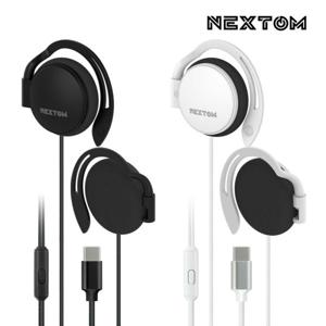 귀걸이이어폰 C타입 유선 클립형 이어폰 넥스톰 NXT-300C 블랙