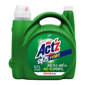대용량 액체세제 액츠 수퍼클린 찌든때 5.7L 겸용 제품