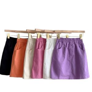 6 color 여자 여름 A라인 미니 스커트 면 속치마 스커트
