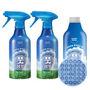 해피바스 필쏘굿 풋샴푸 500ml 2개+리필 본품 500ml + 풋 브러쉬 매트 증정