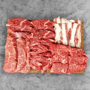 소고기 4팩 실속세트 1kg /  토시세트 / 토시+우삼겹+부채살+갈비살