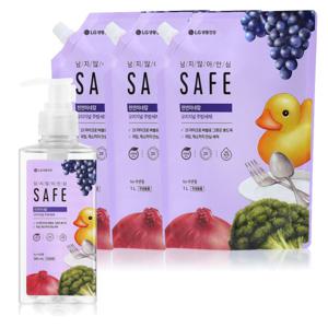 세이프 주방세제 천연미네랄 오리지널 리필 1L 3개 + 용기 385ml