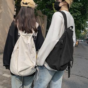 비대칭 물방울 캔버스 백팩 빈티지 스타일 가방