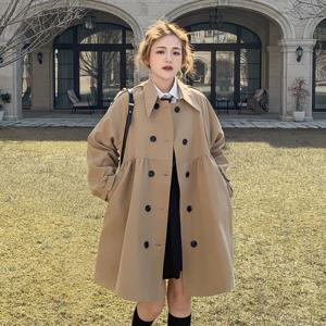 봄 가을 빅사이즈 여성 후드 점퍼 2컬러 오버핏 롱 포켓 코트s-4xl