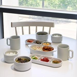 주름 2인 식기 홈세트 9P 공기2P+대접2P+찬기2P+보울1P+머그2P