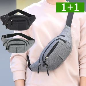 1+1 남성 슬링백 크로스백 힙색 방수가방 경량 여행 등산 미니 가방