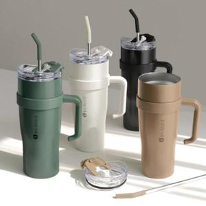 KJP 1200ml 대용량 진공 빨대 텀블러 304 스텐컵