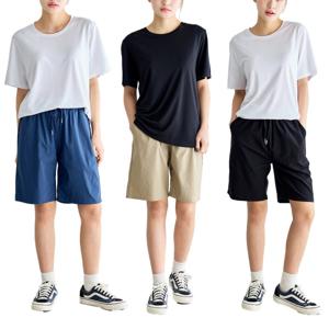 제니유 여성 여름 렉스 인견 5부 쿨링 반바지 밴딩 커플 팬츠 빅사이