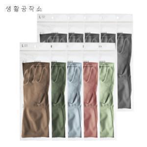 생활공작소 고무장갑 일반형 (M/L) 10개입 균일가 천연라텍스 미끄럼방지 고무장갑 (컬러선텍)