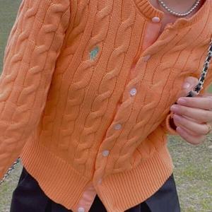 폴 로 랄 프 로 렌 꽈배기가디건 꼬임 빈티지 라운드 자수 포니 로고 긴팔 니트 코트