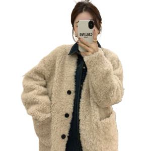 여성뽀글이자켓 두꺼운 스웨이드 코트 여자 가을 겨울 신상 2025 폭발적인 스웨이드 작은 키의 가죽 털 일