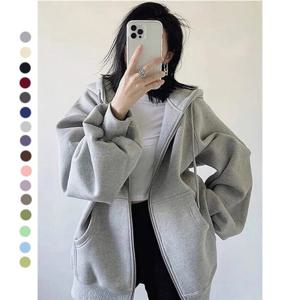 여성 오버핏 심플 후드 집업 베이직 자켓 트레이닝 상의 봄 가을 아우터 18colour