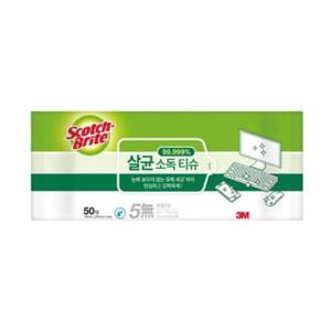 3M 스카치브라이트 살균 소독티슈 50매 청소 클리너