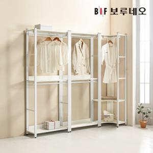 보루네오 아이든 시스템 행거 철제 드레스룸 2235 L 코너 행거