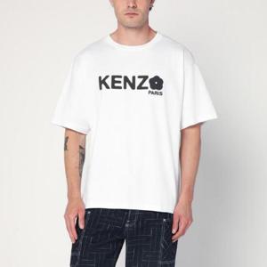 KENZO 로고가 있는 흰색 코튼 티셔츠 FF55TS4914SGCORKENZO-01