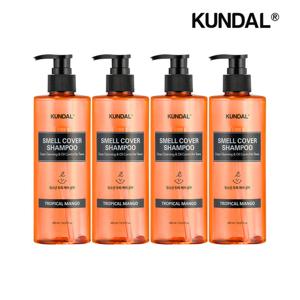 쿤달 올데이 스멜커버 청소년 샴푸 트로피컬망고 400ml x4개