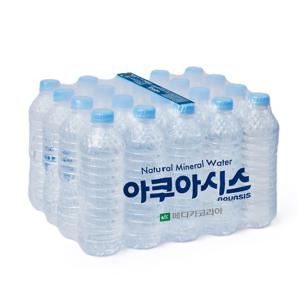 아쿠아시스 생수 무라벨 물 500ml x 80병 먹는샘물 20개입x4팩