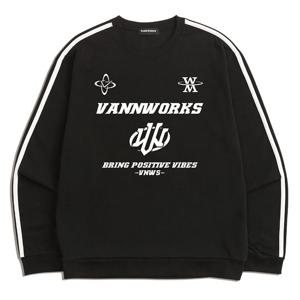 [밴웍스]레이싱 클럽 져지 맨투맨 (VLS0041) 블랙/화이트