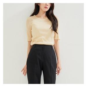 [로엠]퍼프 반팔 스웨터 (RMKAC24R16-T)