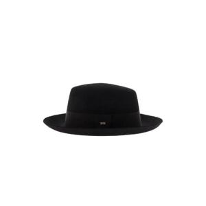 Saint Laurent 로고 디테일 페도라 모자 7563243YO66 1000 TP946528183