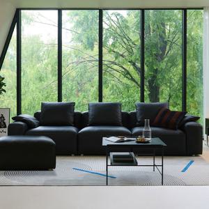 [가죽클리너 증정][다우닝] 모도 4인 모듈 전체 내추럴가죽 소파+스툴