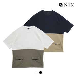 [닉스][NIX]남) 우븐 믹스 세미오버핏 티셔츠(FNQMCTR156P)