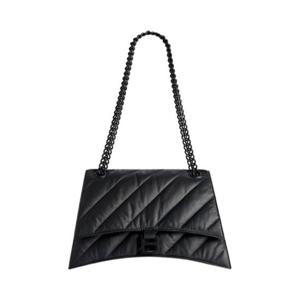 발렌시아가 크러쉬 미디움 체인백 퀼티드 블랙 7163932AANX1000