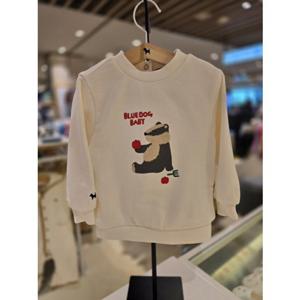 [블루독베이비] 25 FW(크림)애니멀 코지 스웨트셔츠(45A1433406)티셔츠 간절기 백일 돌 선물 조카 유아 아