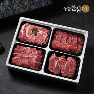 [농협안심한우] 믿음 한우 구이선물세트 7호 1.2kg (1등급/등심+살치살+안심+특수,각300g씩)