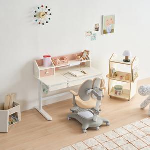 리바트 세계가구 프라임 키즈 높이조절 콘센트형 컴팩트 책상+의자+데스크패드 세트